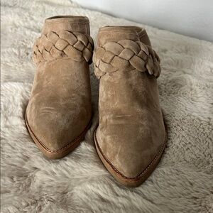 Dolce Vita Tan Suede Braided Mules